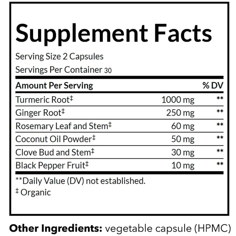 Organic Black Pepper, Turmeric - Turmeric Curcumin Capsule 评论和价格