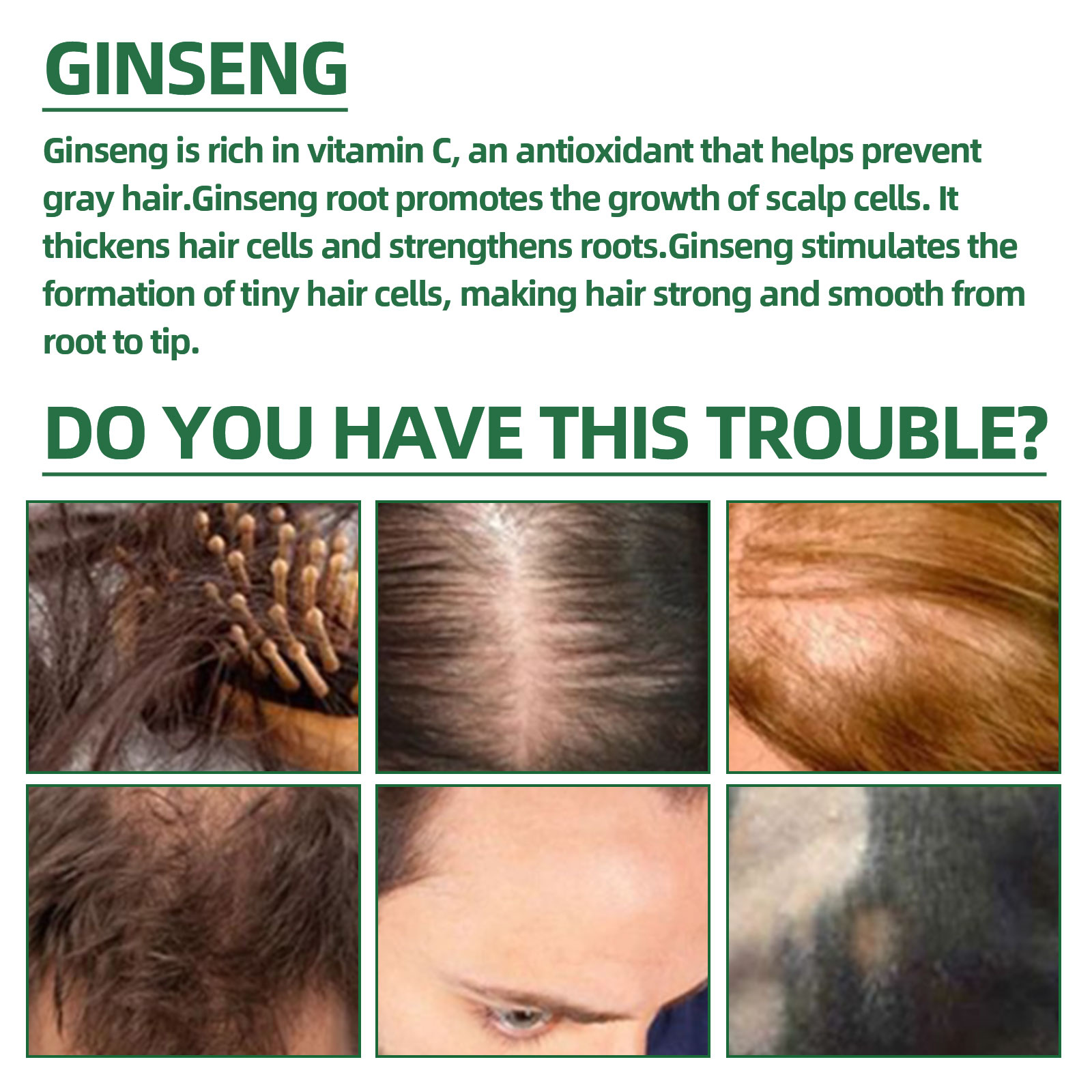Natural Herbal Ginseng Hair Ca - Nutrition And Fitness 评论和价格